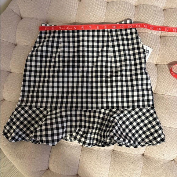 HIGH WAISTED GINGHAM SKIRT - Picture 3 of 7